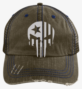 Punisher Skull Flag Distressed Cap Hat - Baseball Cap