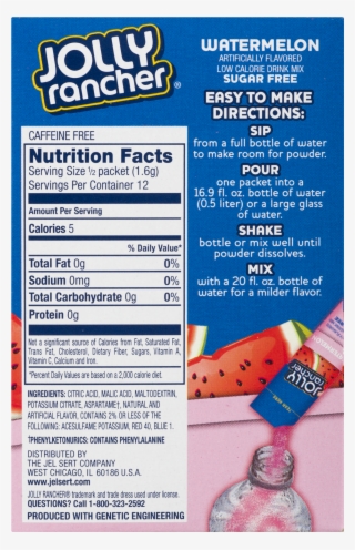 Jolly Rancher Nutrition Facts - Jolly Rancher Calories