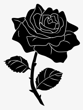Rose Png Black And White - Black Rose Clipart