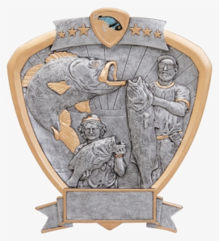 Shield Bass Fishing Multi 8" X 8 1/2" - Carving