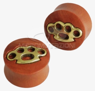 Hand Made Brass And Sawo Wood Plugs Ear - Chocolate