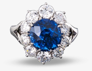 Untreated Burma Sapphire Ring, - Diamond