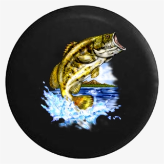 Bass Fish Leaping From The Lake Fishing Rv Camper Spare - Big Mouth Bass