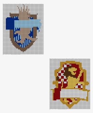 Gryffindor And Ravenclaw House Sheilds - Cross-stitch
