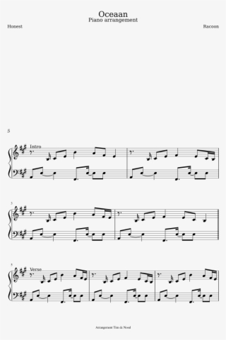 Oceaan Sheet Music Composed By Racoon 1 Of 7 Pages - Justin Hurwitz Quarantine Sheet Music