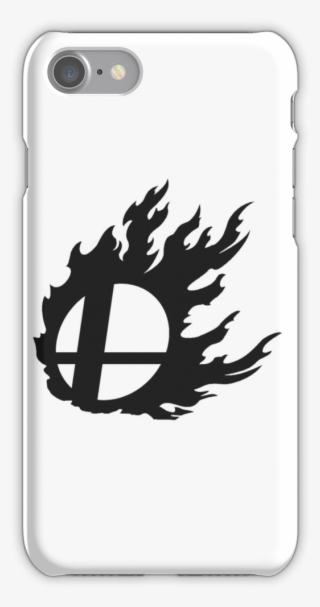 Black Smash Ball Iphone 7 Snap Case - Super Smash Bros Logo Fire