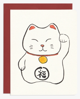 Good Luck Cat Greeting Card - Maneki Neko