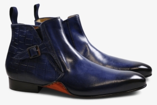 Ankle Boots Ethan 16 Big Croco Mid Blue Elastic Navy - Leather