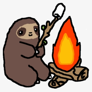 Sloth Sitting At A Campfire - Campfire Sloth
