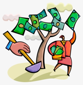 Vector Illustration Of Businesswoman's Tenacity Pays