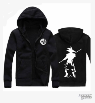Adult Goku Kid Goku Black Zip Training Hoodie - Tesla Hoodie
