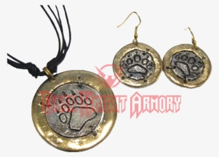 Brass And Silver Bear Claw Jewelry Set