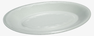 100 10″ White Oval Polystyrene Plates - Plate