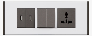 8 M White Plate With Grey Colour Trim - Light Switch