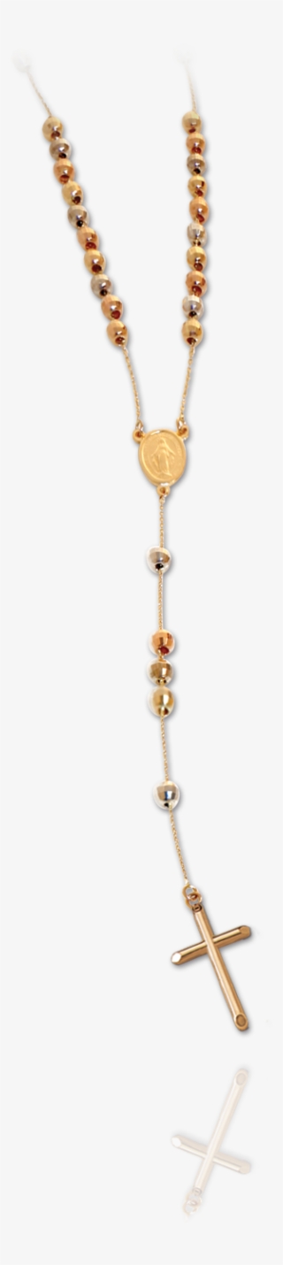 Tri-color Rosary With Diamond Cut Beads - Pendant