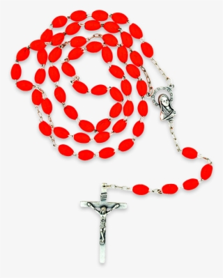Red Rosary Beads - Crucifix