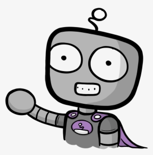 Pcs Robot Wearing Purple Superhero Cape Smiling And - Robot