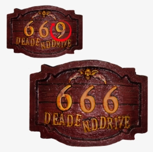 Haunted 666 Sign - Number