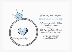 Whimsical Engagement Ring Bridal Shower Invitation - Heart