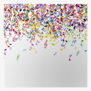 Vector Background With Colorful Music Notes Poster - Color Music Notes Png