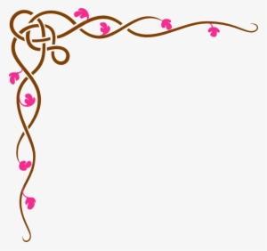 Floral Design Clip Art At Clker - Corner Border Png Red