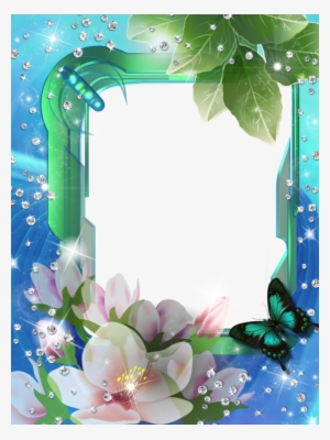 Diza Frames With Flower Png Image - Flower Frame Png Blue
