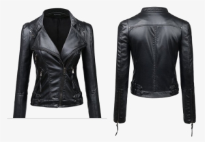Women Leather Jacket Png Transparent Image - Women's Black Leather Jacket Png