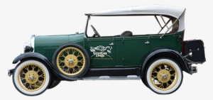 A Side Elevation Of An Old Timey Car Parked Outside - Old Car Side Png