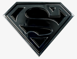 Superman Logo Black And Chrome Premium Emblem - Emblem