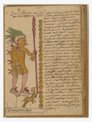 1585) Featuring A Remarkable Watercolor Illustration - Tlacaxipehualiztli