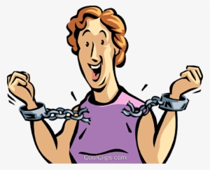Woman Breaking Free From Handcuffs Royalty Free Vector - Breaking Free Of Handcuffs