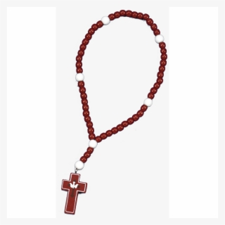 Red Wood Confirmation Rosary- Light Of The World - Red Rosary Beads Png