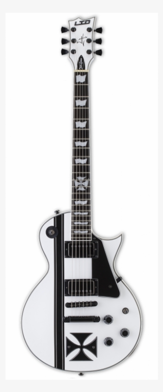 Esp Ltd Iron Cross Snow White Electric Guitar - Esp Iron Cross Snow White James Hetfield Signature
