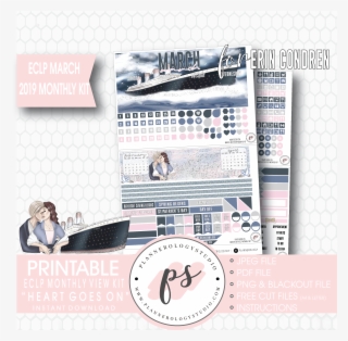 Heart Goes On March 2019 Monthly View Kit Digital Printable - Monthly Celebration January2019