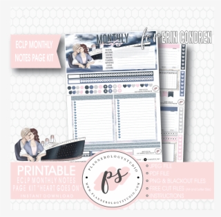 Heart Goes On Monthly Notes Page Kit Digital Printable