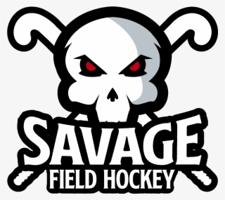 Savage Field Hockey Logo Outline With Shadow And Red - Field Hockey Logos