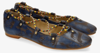 Ballet Pumps Kate 20 Navy Lasercut - Ballet Flat