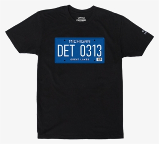 Black Detroit License Plate $34 - Cloud 9 Shirt Png