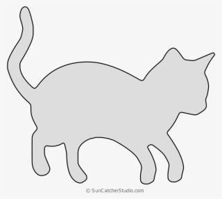 Cat Hunting Cat Silhouette, Pattern, Stencil - Asian