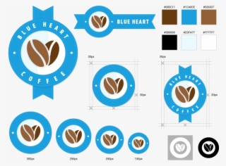 Blue Heart Coffee Coffee Beans Company Fake Logo Logo - Emblem