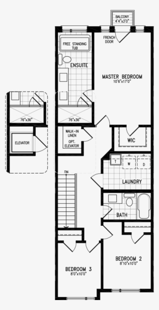 0005 0000 Residence 3 A Second Floor With Elevator - Floor Plan