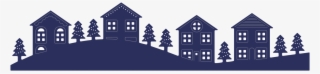Cheery Lynn Designs Winter B - Row Of Houses Silhouette
