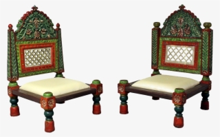This Is A Traditional Low Height Teak Wood Tribal Style - Low Height Wooden Chairs