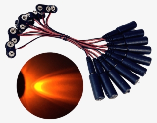 10 Pack Led Micro Effects Light Orange With 9 Volt - Nine-volt Battery