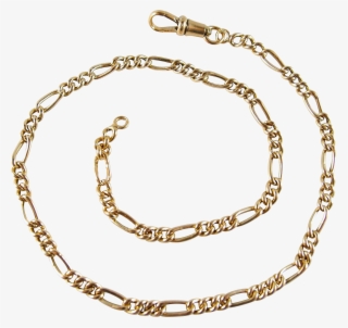 Superb Solid Gold Curb Elongated Figaro Link Chain, - Bracelet