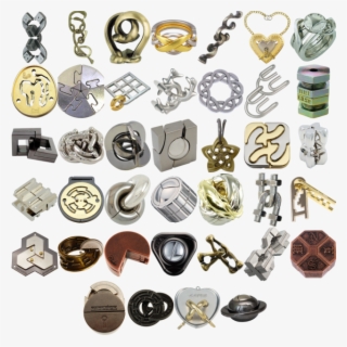 A Set Of 34 Hanayama Metal Puzzles - Locket