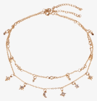 Zaful Moon Star Charm Chain Necklace Set - Necklace