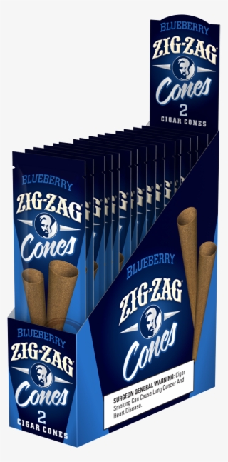 Zig Zag Cones Blueberry 2ct X 15pouches - Zig Zag Blunt Cones