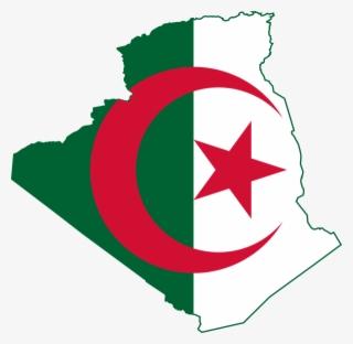 Flag Map Of Algeria - Algeria Flags Map