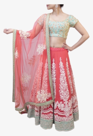 Styles Closet Mint Green And Pink Lehenga Stylescloset - Silk